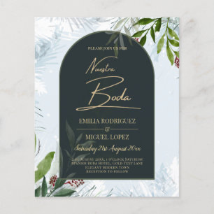UNSERER HOCHZEIT Winterliche Grünpflanzen-Hochzeit Flyer