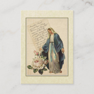 Unserer Lieben Frau der Gnade Memorare Heiligenbil Visitenkarte