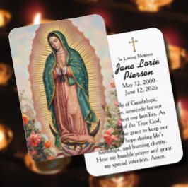 Unserer Lieben Frau von Guadalupe Gebetskarte Visitenkarte
