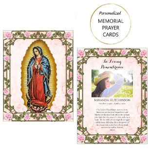 Unserer Lieben Frau von Guadalupe Trauergebetskart Platzkarte
