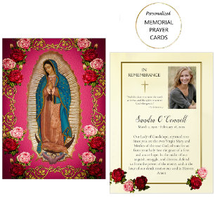 Unserer Lieben Frau von Guadalupe Trauergebetskart Platzkarte
