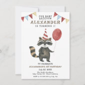 Unserer Waschbär 1. Geburtstag Einladung (Vorderseite)