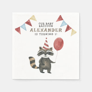 Unserer Waschbär 1. Geburtstag Serviette