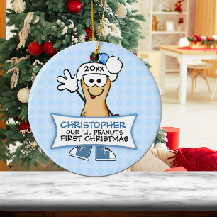Unseres kleinen Erdnüsschens erstes Weihnachten (b Keramik Ornament