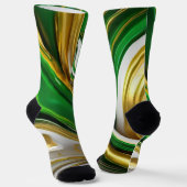 Unsex Green Golden Classic Matching Krawatte Set Socken (Gewinkelt)