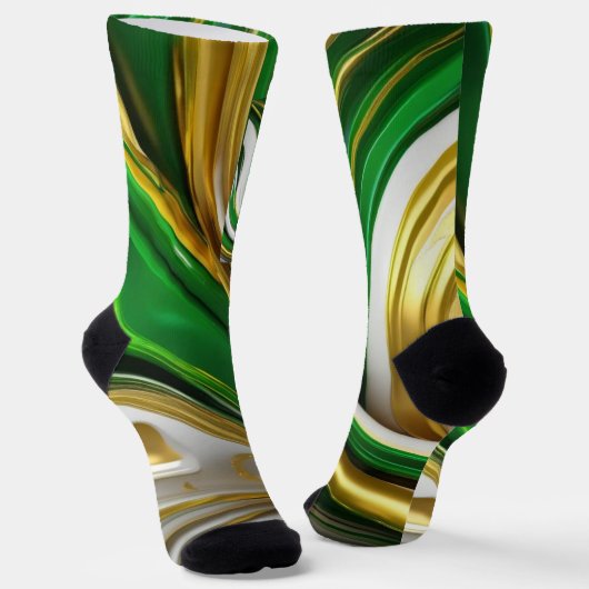 Unsex Green Golden Classic Matching Krawatte Set Socken (Gewinkelt)