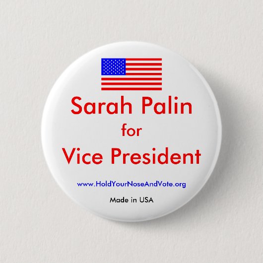 Unsflagge, Sarah Palin, für, Vizefotorezeptor… - Button (Vorderseite)