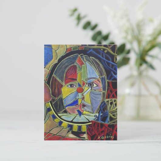 Unsichere Vanity Abstrakt Art Postkarte (Stehend Vorderseite)
