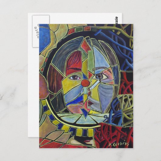 Unsichere Vanity Abstrakt Art Postkarte (Vorne/Hinten)