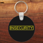 Unsicherheit beim gelben Sicherheitsbeamten Schlüsselanhänger (Vorderseite)