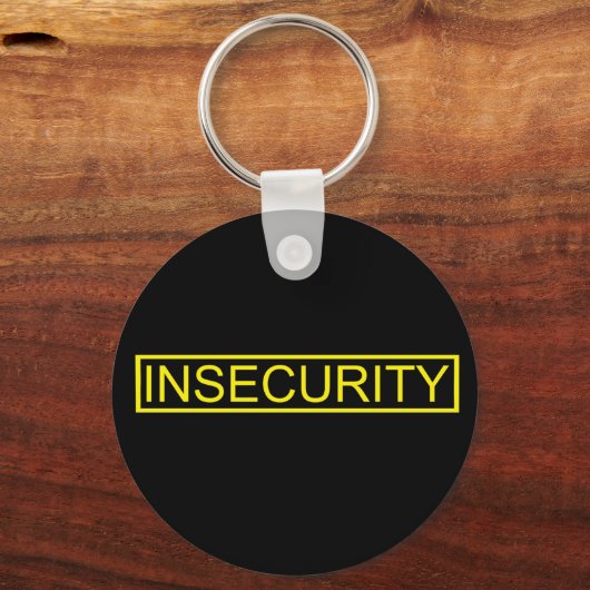 Unsicherheit beim gelben Sicherheitsbeamten Schlüsselanhänger (Vorderseite)