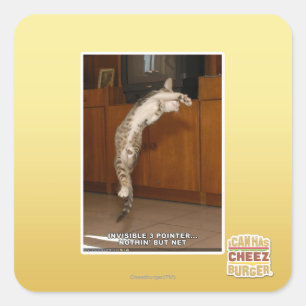 Unsichtbar 3 Zeiger Quadratischer Aufkleber