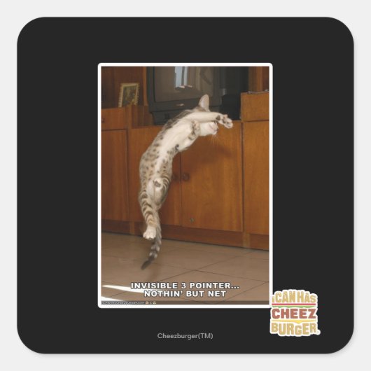 Unsichtbar 3 Zeiger Quadratischer Aufkleber (Vorderseite)