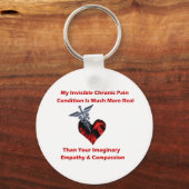 Unsichtbare chronische Schmerzen Rotes Herz Schlüsselanhänger (Vorderseite)