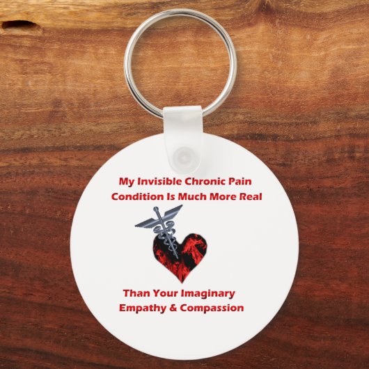 Unsichtbare chronische Schmerzen Rotes Herz Schlüsselanhänger (Vorderseite)