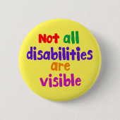 Unsichtbare Erkrankungen sind nicht alle Behinderu Button (Vorderseite)