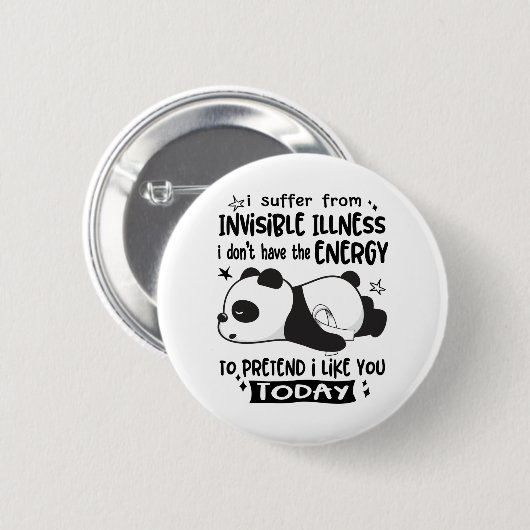 Unsichtbare Krankheit Bewusstsein Monat Band Gesch Button (Vorne & Hinten)