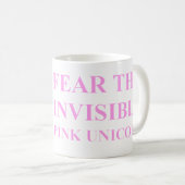 Unsichtbare rosa Unicorn-Tasse Kaffeetasse (VorderseiteRechts)