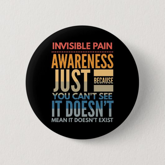 Unsichtbare Schmerzen Bewusstsein - Fibromyalgie C Button (Vorderseite)