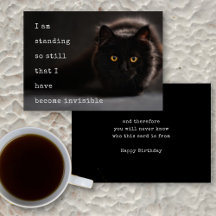 Unsichtbare schwarze Katze anonyme lustige Geburts