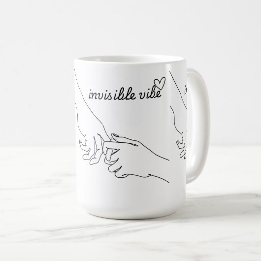 Unsichtbare Vibe-Minimallinien-Kunst-Tasse Kaffeetasse (VorderseiteRechts)