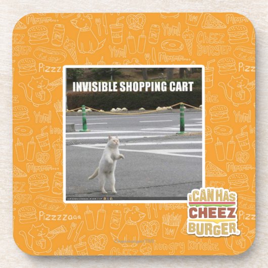 UNSICHTBARER EINKAUFSWAGEN GETRÄNKEUNTERSETZER (Vorderseite)