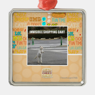 UNSICHTBARER EINKAUFSWAGEN ORNAMENT AUS METALL