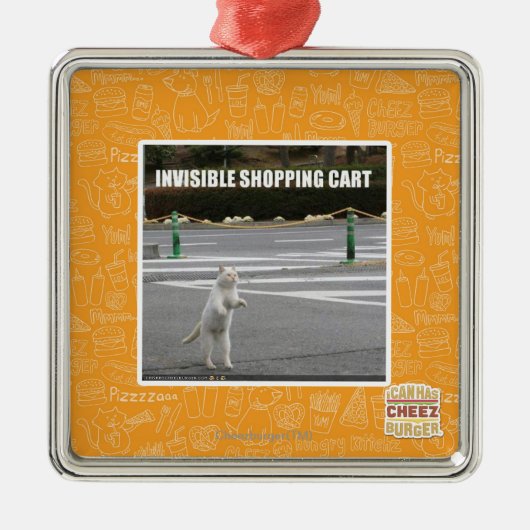 UNSICHTBARER EINKAUFSWAGEN ORNAMENT AUS METALL (Vorne)