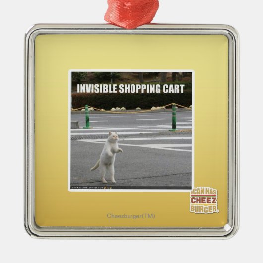 UNSICHTBARER EINKAUFSWAGEN SILBERNES ORNAMENT (Vorne)