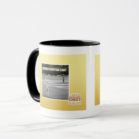 UNSICHTBARER EINKAUFSWAGEN TASSE (Vorderseite Links)