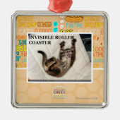 Unsichtbarer Rollen-Untersetzer Silbernes Ornament (Vorne)