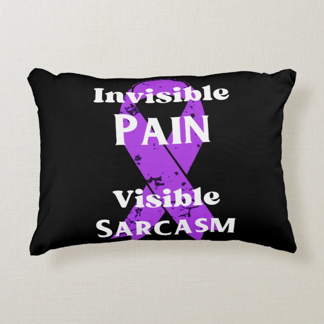 Unsichtbarer Schmerz sarkastisch Dekokissen (Vorderseite)