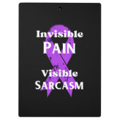Unsichtbarer Schmerz sarkastisch Klemmbrett (Rückseite)