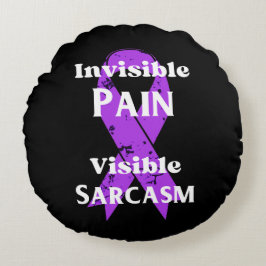 Unsichtbarer Schmerz sarkastisch Rundes Kissen