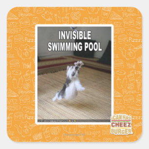Unsichtbarer Swimmingpool Quadratischer Aufkleber