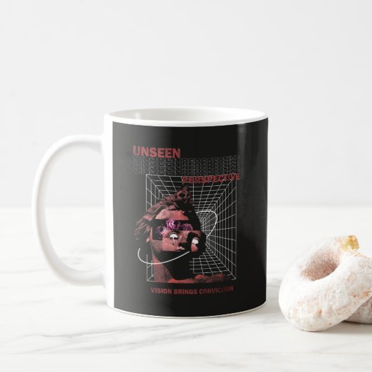 Unsichtbares Brutalismus Streetwear Design Kaffeetasse (Mit Donut)