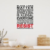 Unsichtbares Poster Schwarz/Rot über Lichtfarbe (Küche)