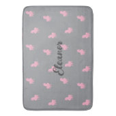 Unsichtbares rosa Einhorn auf Grau Badematte (Vorderseite Vertikal)