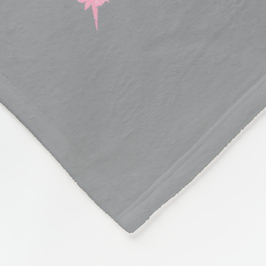 Unsichtbares rosa Einhorn auf Grau Fleecedecke (Ecke)