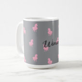 Unsichtbares rosa Einhorn auf Grau Kaffeetasse (Vorderseite Links)