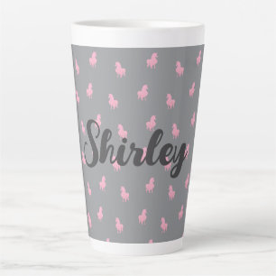 Unsichtbares rosa Einhorn auf Grau Milchtasse