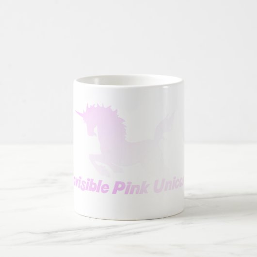 Unsichtbares rosa Einhorn im Himmel Kaffeetasse (Mittel)