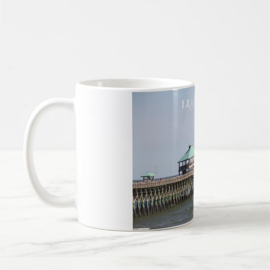 Unsinnigkeits-Strand Sc, Pier, Charleston, Kaffeetasse (Links)