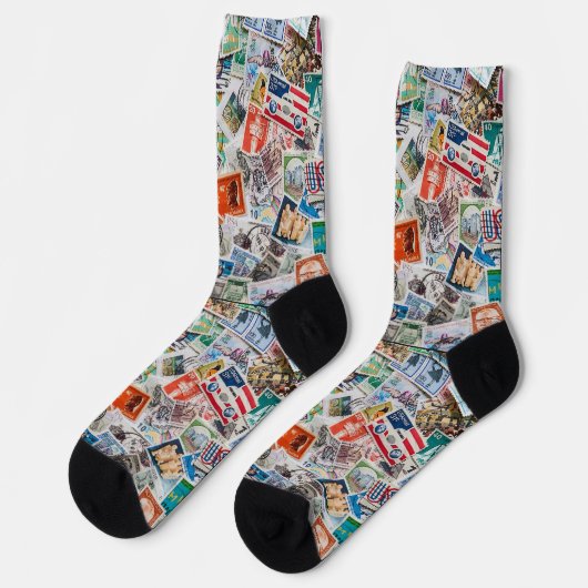 Unsortierte Briefmarkensammlung Socken (Linkes Detail)