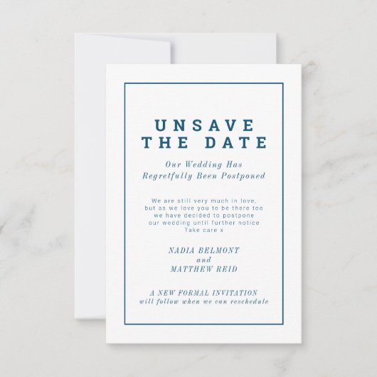 Unspeichern Sie das Datum Hochzeitsänderung des Pl Save The Date (Vorderseite)