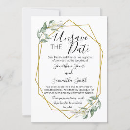Unspeichern Sie die Daten Hochzeitstag ändern Grün Einladung