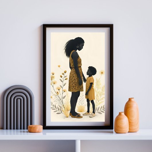 Unspoken Love: Mother and Son in Golden Harmony Poster