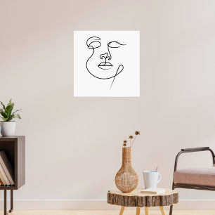 Unspoken – Minimalistische abstrakte Ein-Linien-Ge Poster