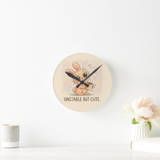 Unstable but Cute Runde Wanduhr (Zuhause)