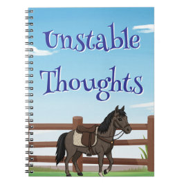 Unstable Thoughts, horse and pasture Notizblock